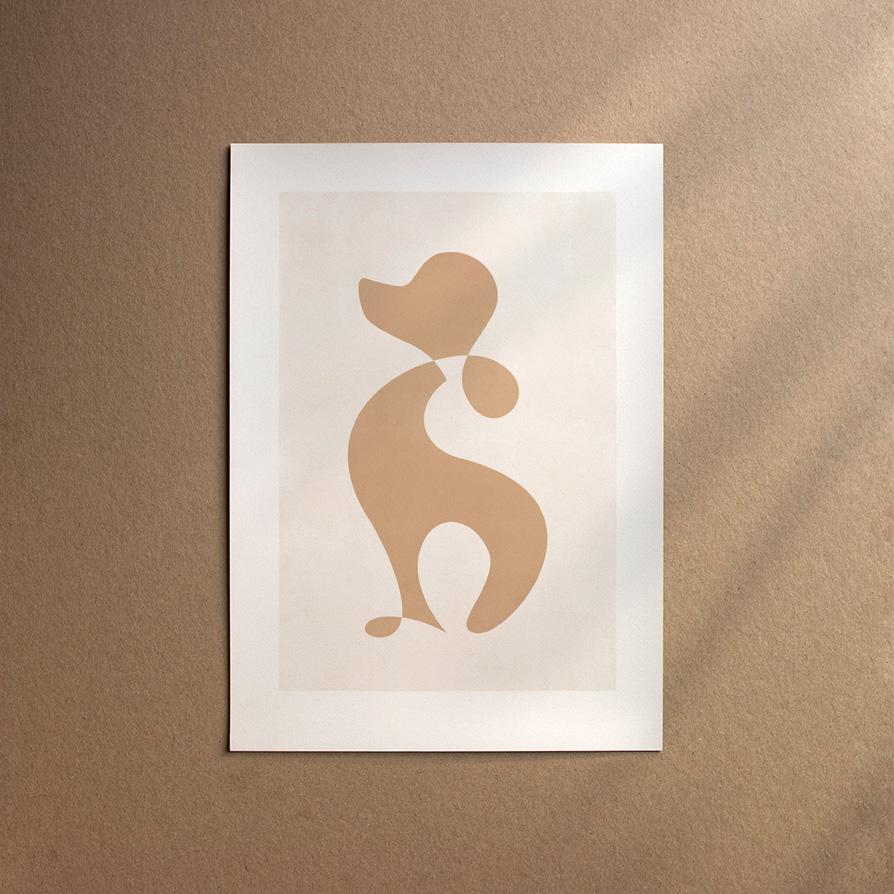 Poodle - Miniature  [Abstract-Cream]