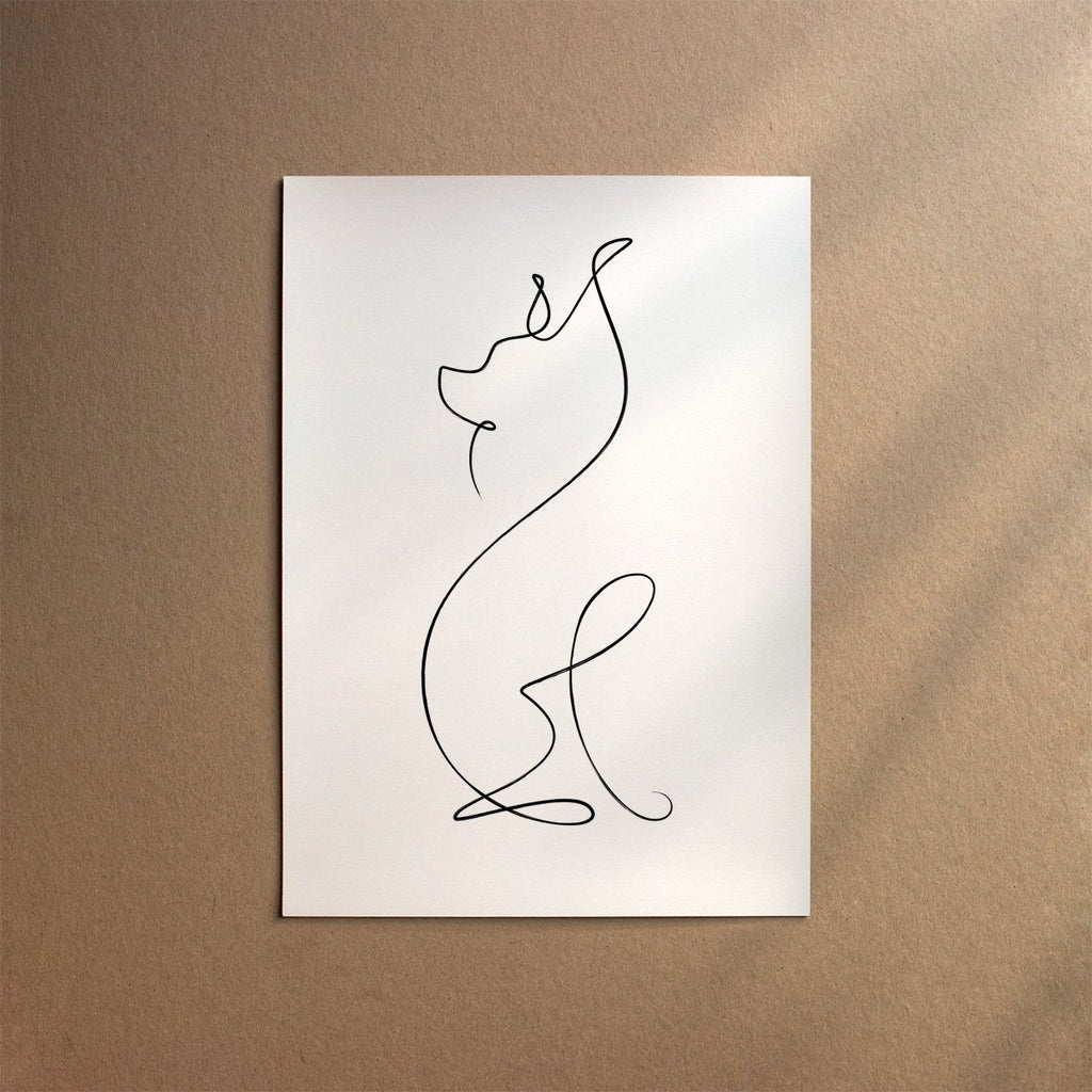 Chinese Crested - Powder Puff  [Line-Black]