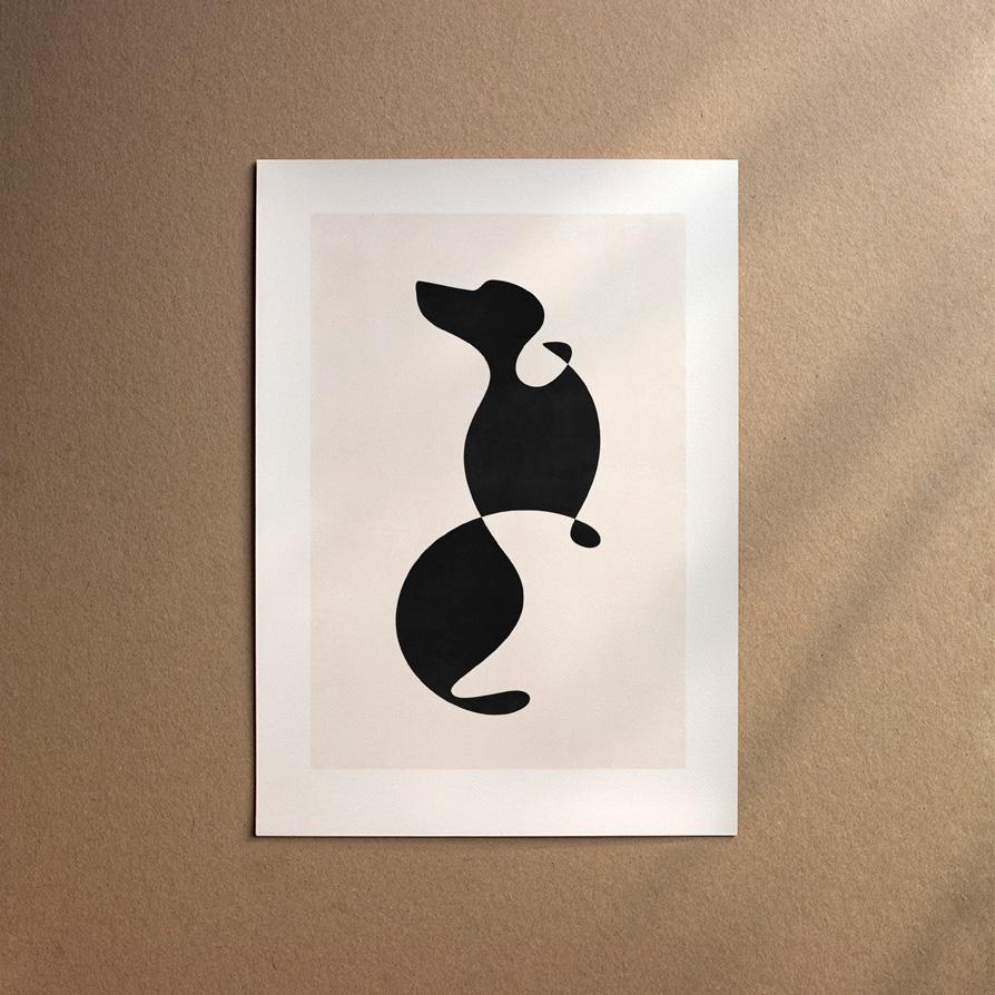 Dachshund - Smooth  [Abstract-Black]