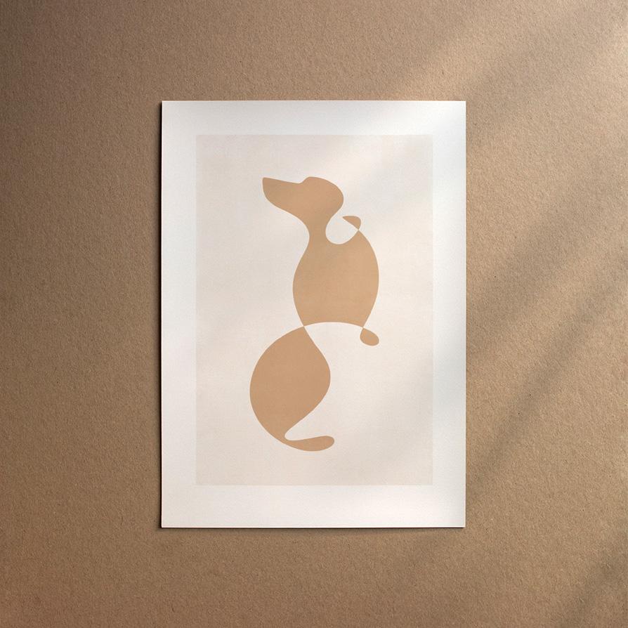 Dachshund - Smooth  [Abstract-Cream]