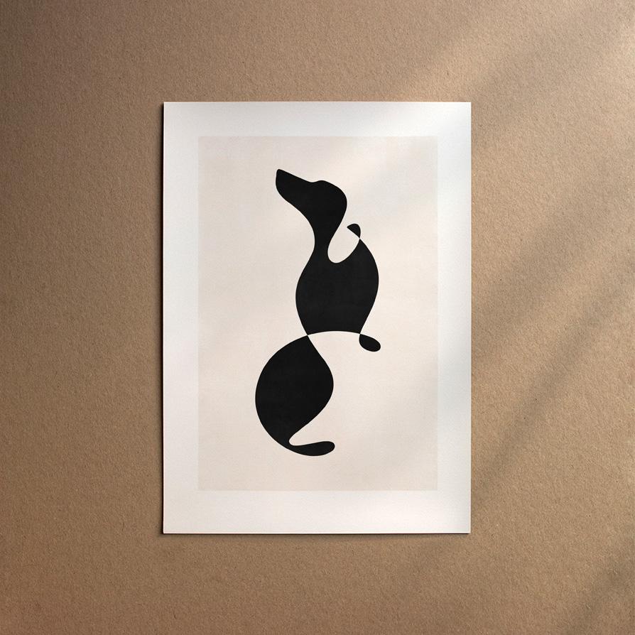 Dachshund - Longhaired  [Abstract-Black]