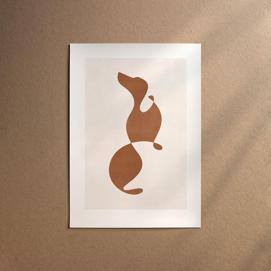 Dachshund - Longhaired  [Abstract-Chocolate]