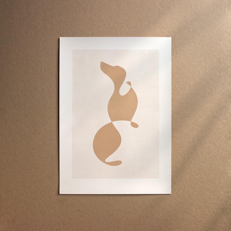 Dachshund - Longhaired  [Abstract-Cream]