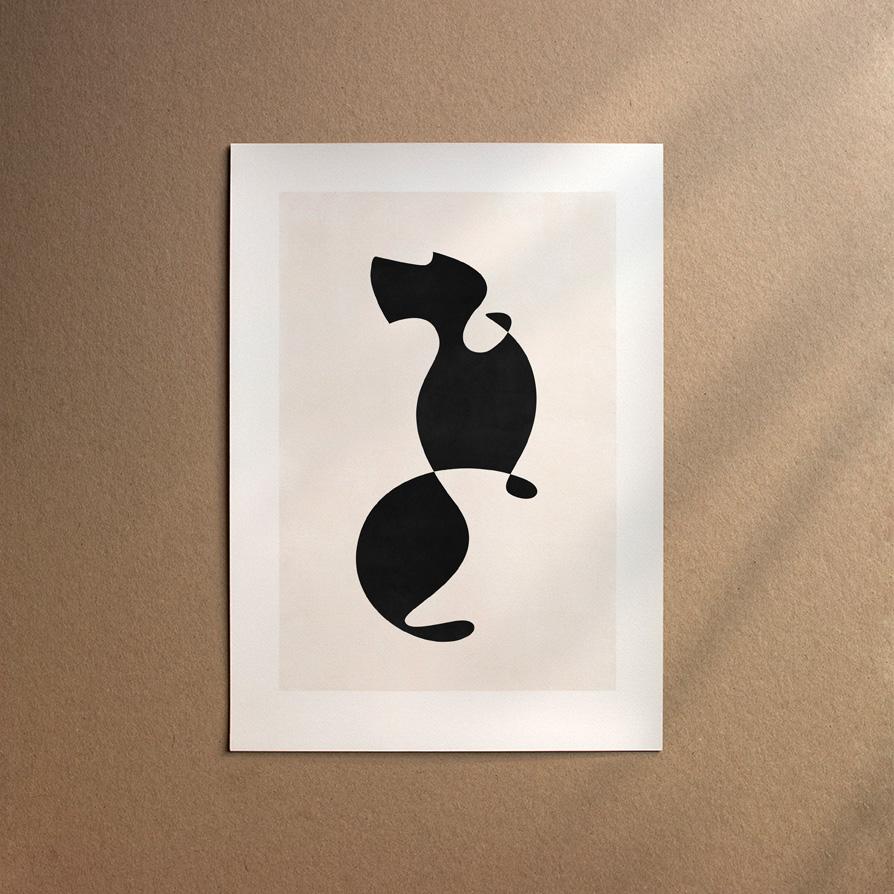 Dachshund - Wirehaired  [Abstract-Black]