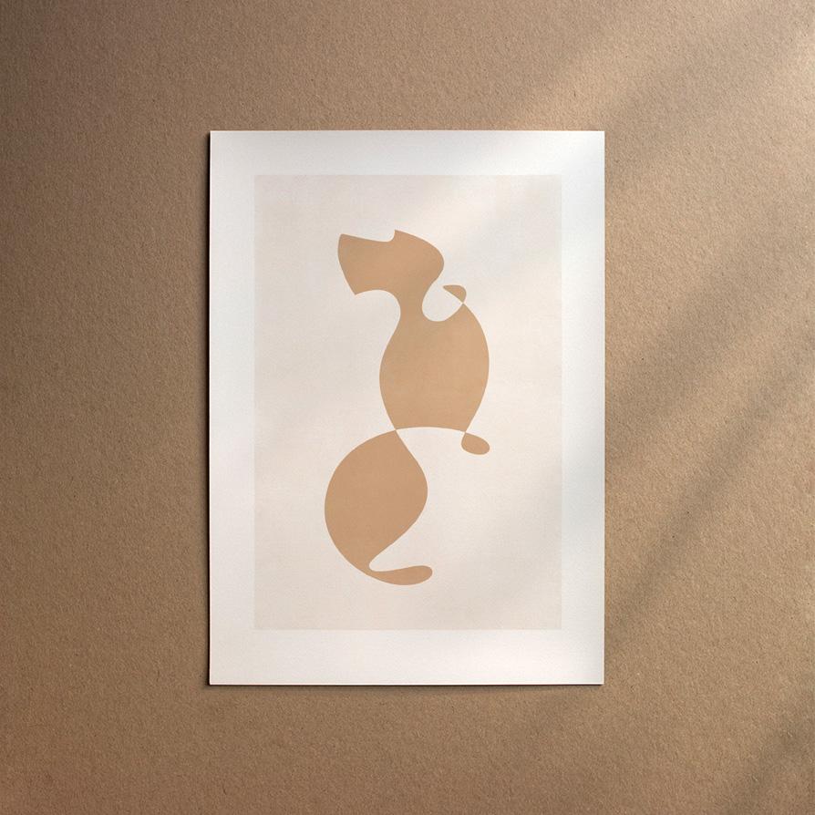 Dachshund - Wirehaired  [Abstract-Cream]