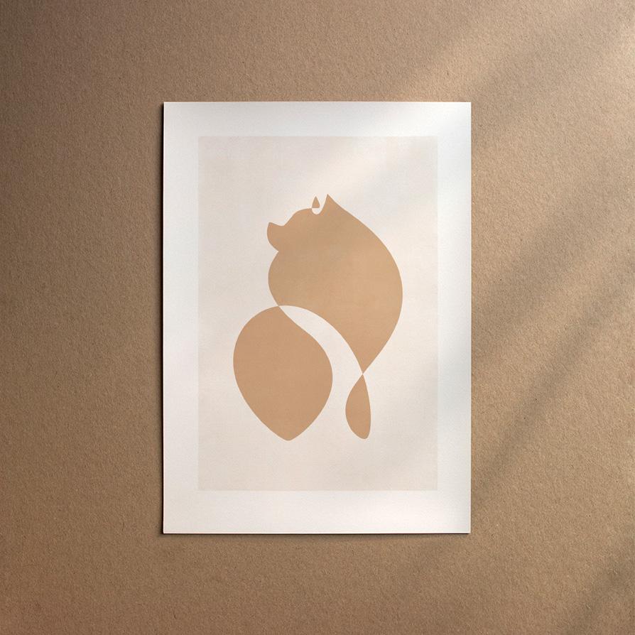 Standard - German Spitz  [Abstract-Cream]